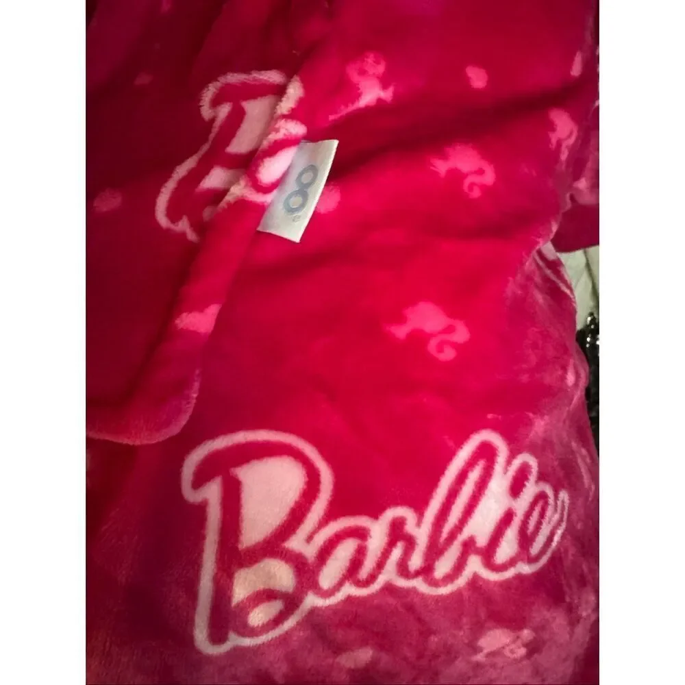 Rare Barbie hot pink oodie pullover Hooded sweatshirt wearable blanket snuggie